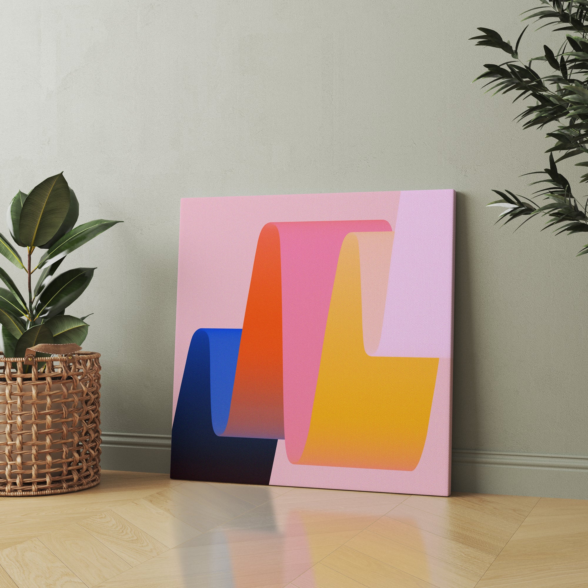 Folded Light abstract canvas wall art by Anantkala
