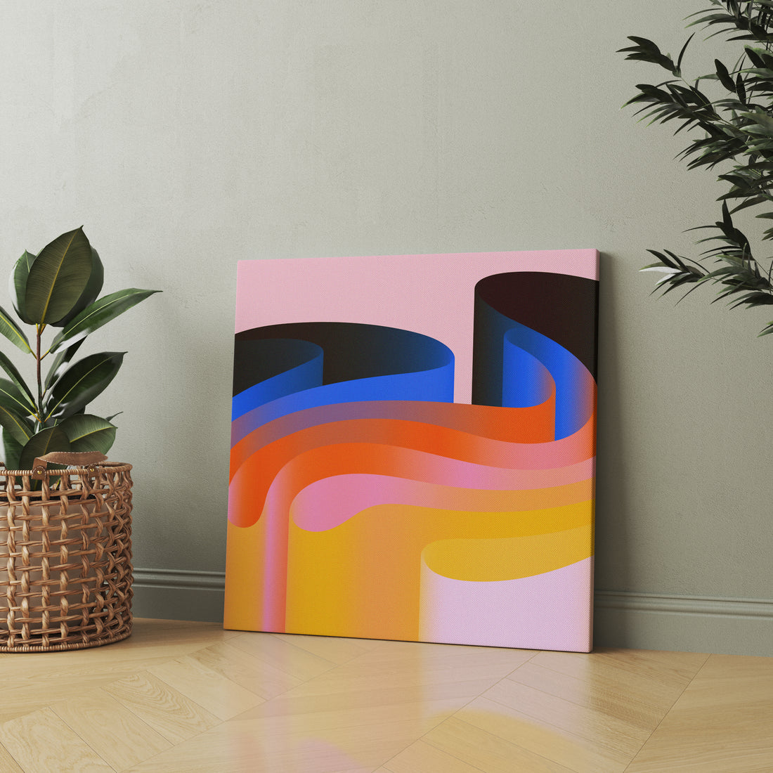 Layered Drift abstract canvas wall art by Anantkala